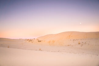 After the sun sinked below the horizon, beautiful twilight painted the sky over the Monahans Sandhills State Park in Texas.