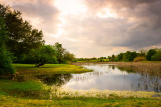 The clouds hid the sun at Washington on the Brazos State Historic Site, the birthplace of Texas.